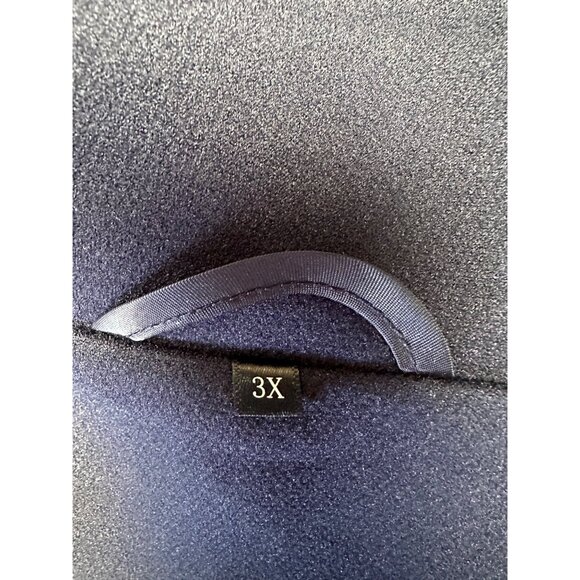 Women’s Plus Size 3X Long Dress Coat Navy A-Line Fit & Flare Winter Overcoat - Picture 3 of 8